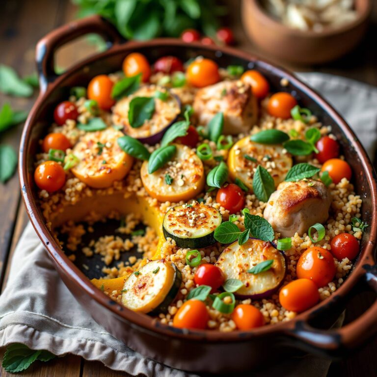 Couscous-Auflauf mit Gemüse und Huhn Rezept