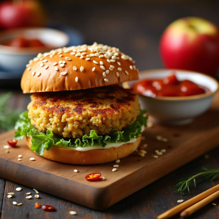 Couscousburger mit Apfel-Ketchup Rezept