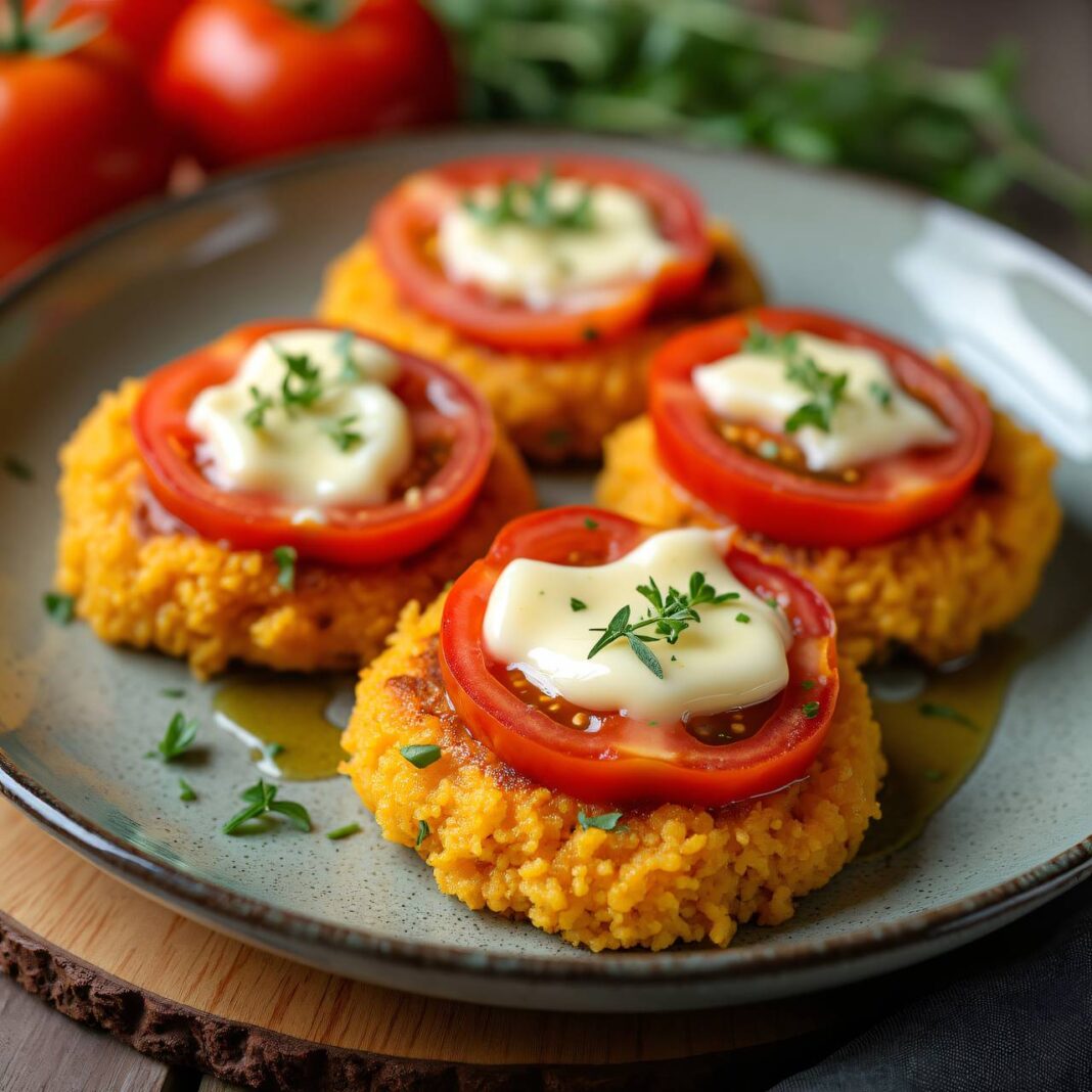 Couscoustaler mit geschmolzenem Käse Rezept Couscoustaler mit geschmolzenem Käse Rezept