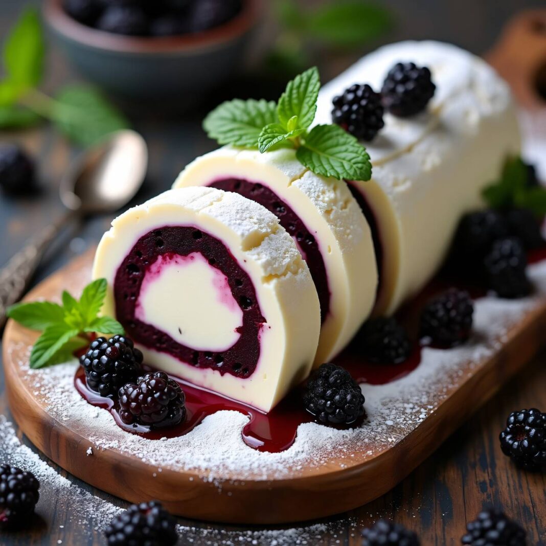 Crème-fraîche-Terrine mit Brombeeren Rezept Crème-fraîche-Terrine mit Brombeeren Rezept