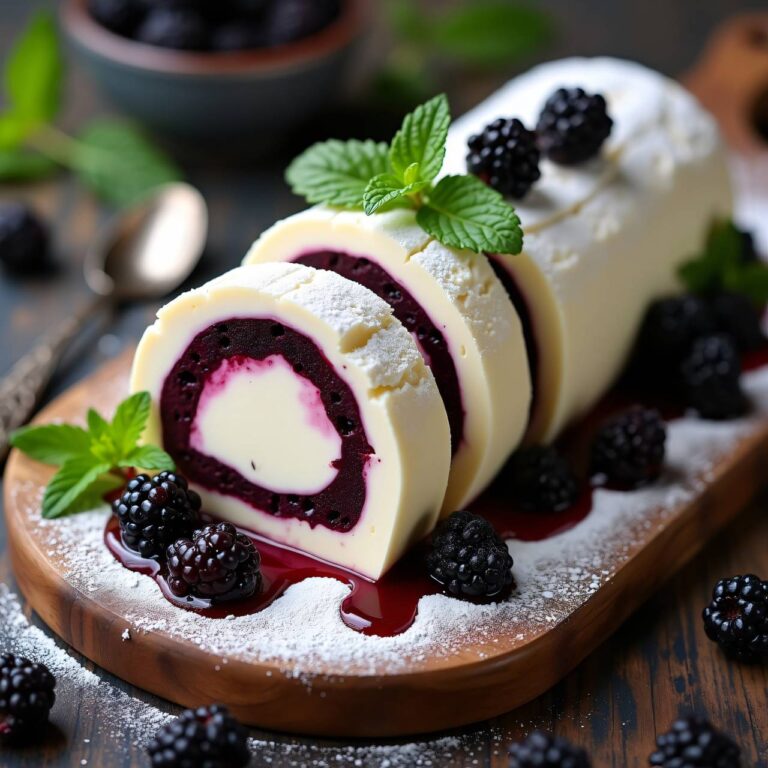Crème-fraîche-Terrine mit Brombeeren Rezept