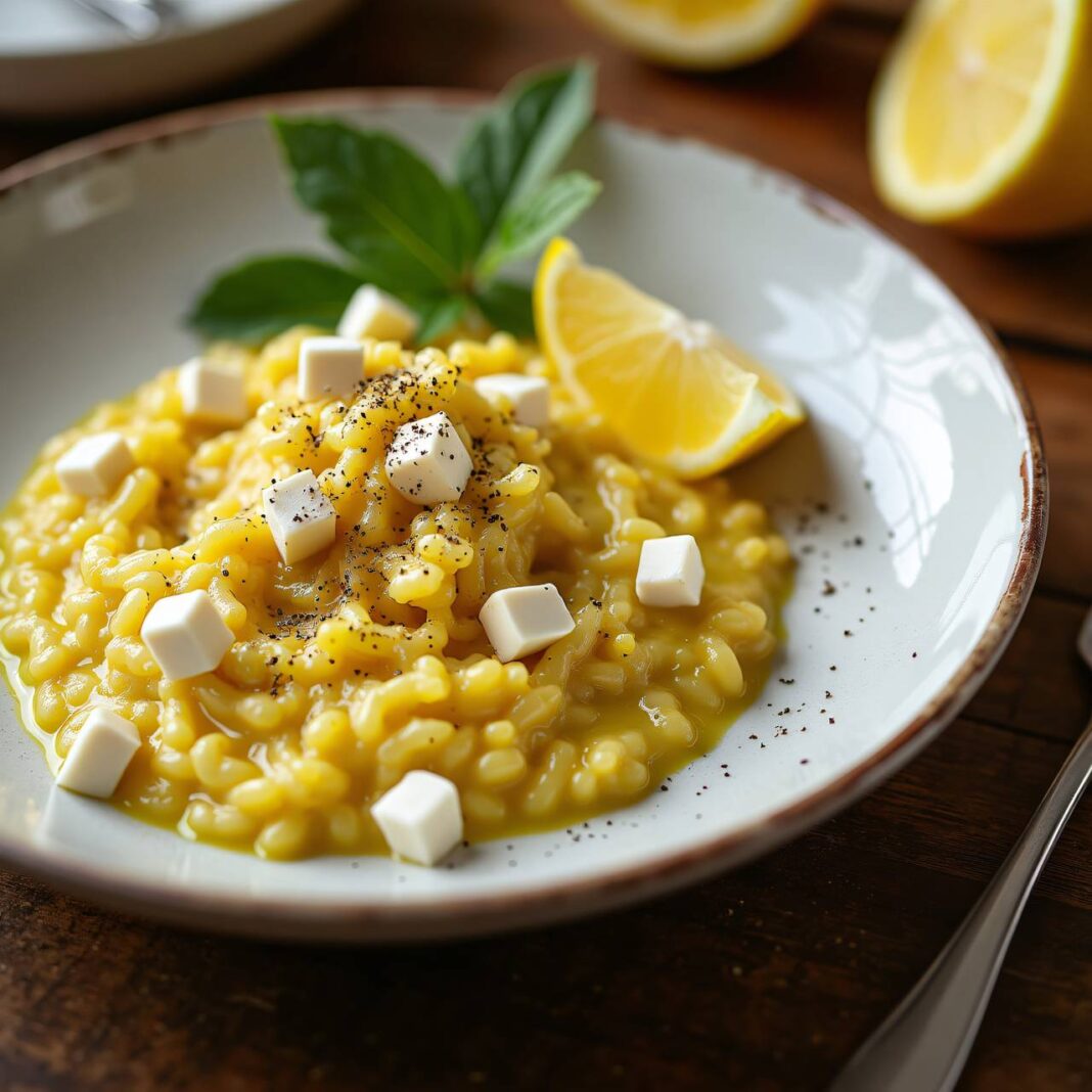 Crème-fraîche-Zitronen-Risotto Rezept Crème-fraîche-Zitronen-Risotto Rezept