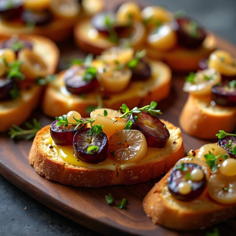 Crostini mit Käse und Trauben Rezept