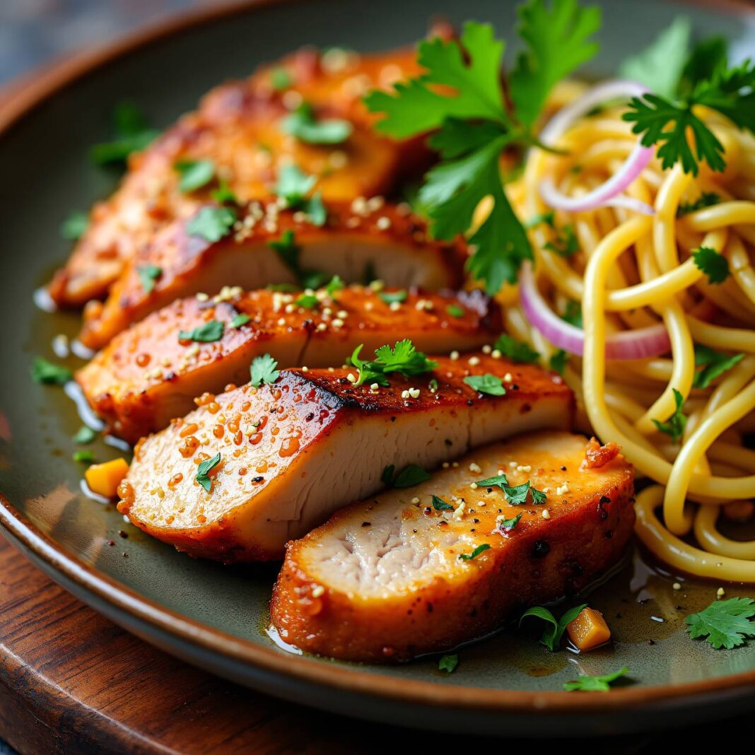 Curry-Filet mit Kräuter-Nudeln Rezept Curry-Filet mit Kräuter-Nudeln Rezept