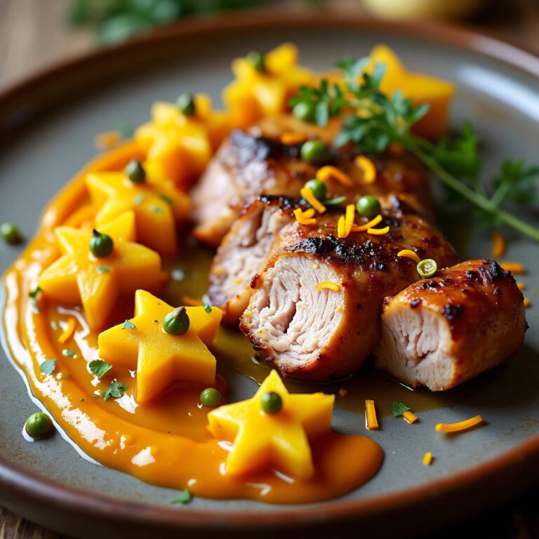 Curry-Filet mit Orangensauce und Pommes duchesse Rezept