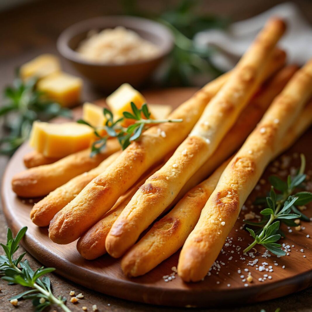 Dinkel-Grissini mit Käsebällchen Rezept Dinkel-Grissini mit Käsebällchen Rezept