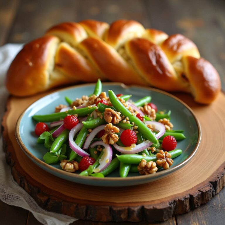 Dörrbohnen-Salat mit Speckzopf Rezept