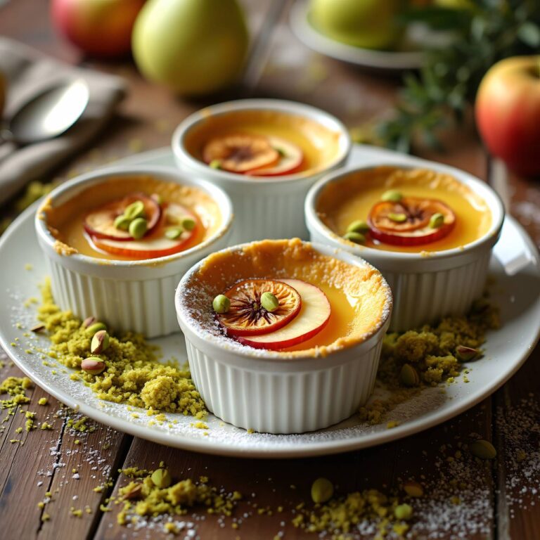 Dörrfrucht-Flan mit Pistazien-Streuseln Rezept