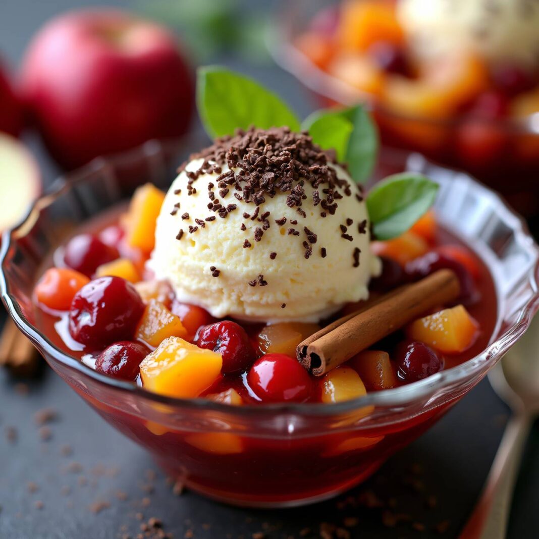 Dörrfrucht-Tatar mit Vanille-Schokoladenkugel Rezept Dörrfrucht-Tatar mit Vanille-Schokoladenkugel Rezept