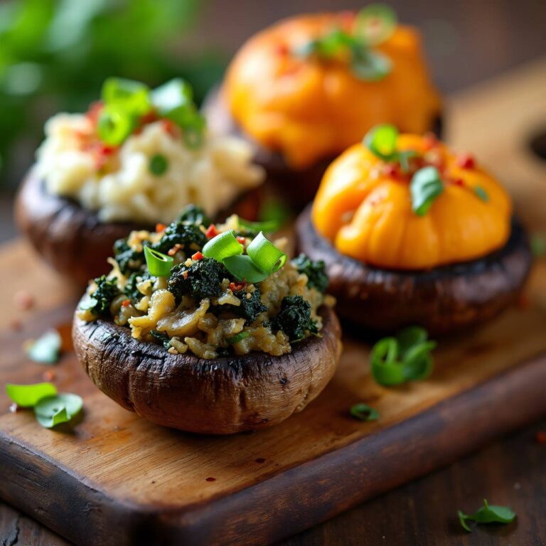Dreierlei gefüllte Champignons Rezept
