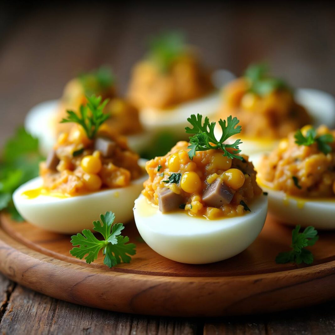 Eier mit Fleisch-Tatar Rezept Eier mit Fleisch-Tatar Rezept