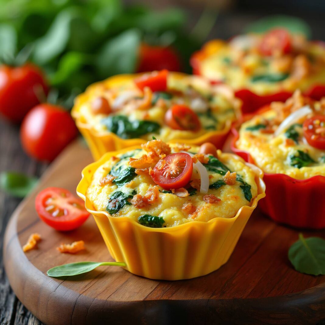 Eiermuffins mit Tomaten und Spinat Rezept Eiermuffins mit Tomaten und Spinat Rezept