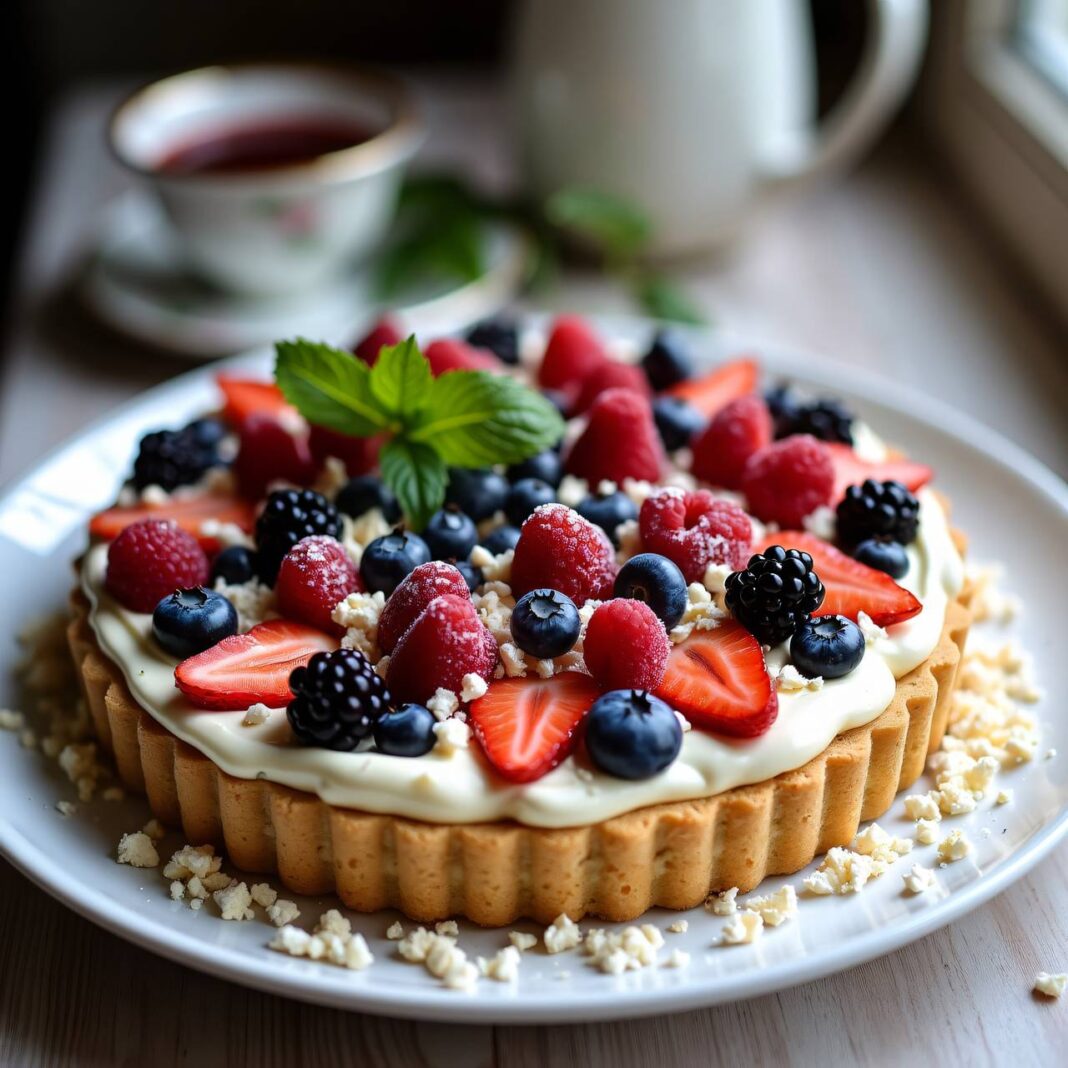 Einfache Cheesecake-Beerentarte Rezept Einfache Cheesecake-Beerentarte Rezept
