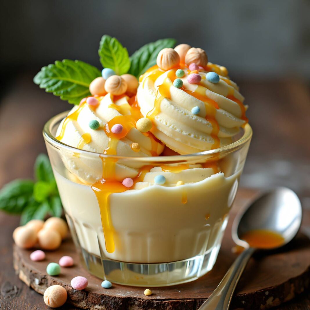 Einfache Vanilleglace (mit Vanilleflan) Rezept Einfache Vanilleglace (mit Vanilleflan) Rezept