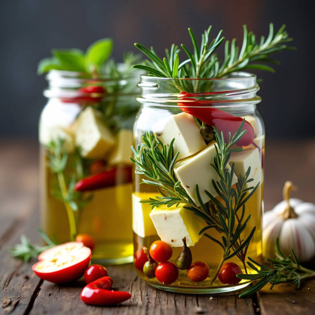 Eingelegter Frischkäse Rezept Eingelegter Frischkäse Rezept