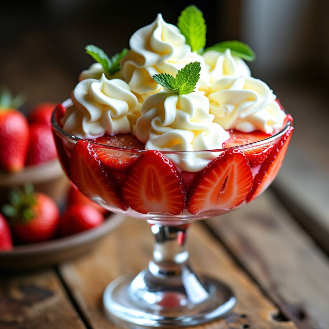 Eisbecher mit Früchten und Sahne Rezept Eisbecher mit Früchten und Sahne Rezept