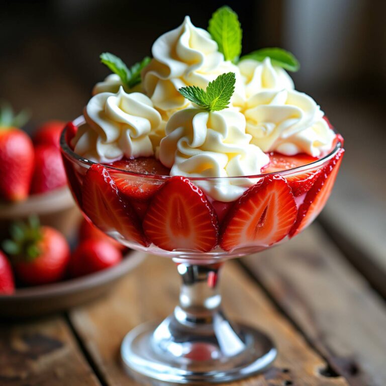 Eisbecher mit Früchten und Sahne Rezept