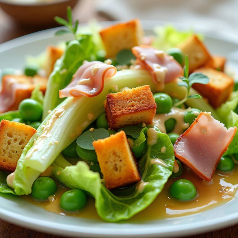 Eisberg-Erbsensalat mit Schinken Rezept