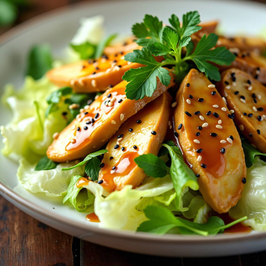 Eisbergsalat mit Kresse-Hühnerbrust Rezept Eisbergsalat mit Kresse-Hühnerbrust Rezept