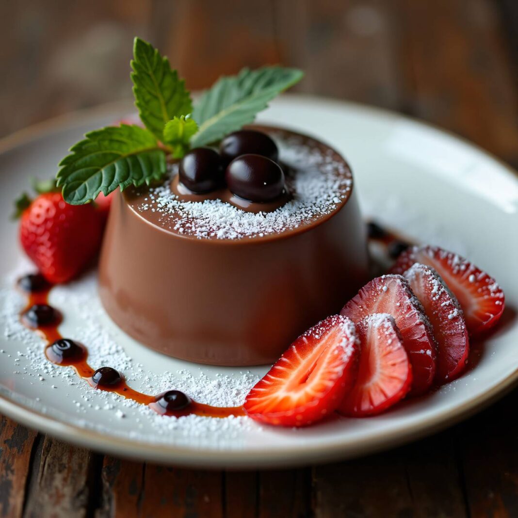 Eisgekühlte Bohnenmousse mit Erdbeeren Rezept Eisgekühlte Bohnenmousse mit Erdbeeren Rezept