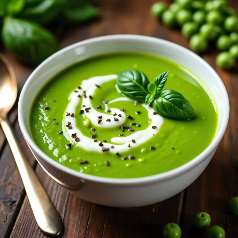 Erbsensuppe mit Frischkäse (Low Carb) Rezept