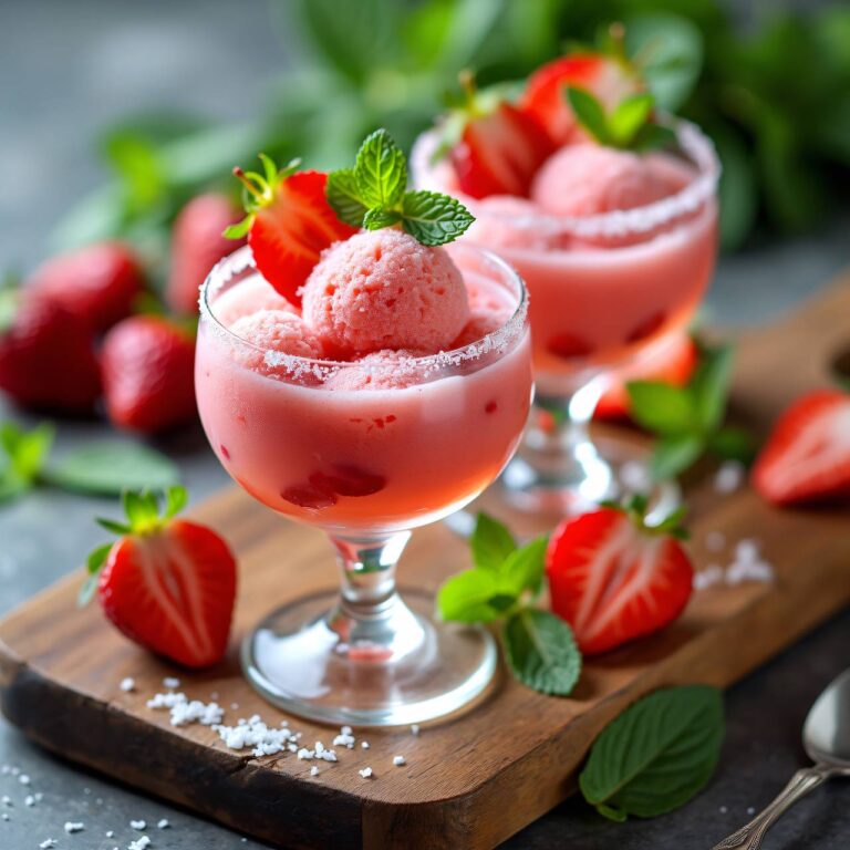 Erdbeer-Pfefferminz-Sorbet Rezept