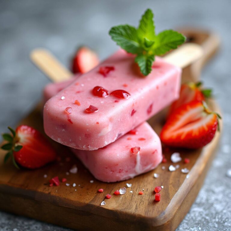 Erdbeer-Quark-Eis am Stiel Rezept