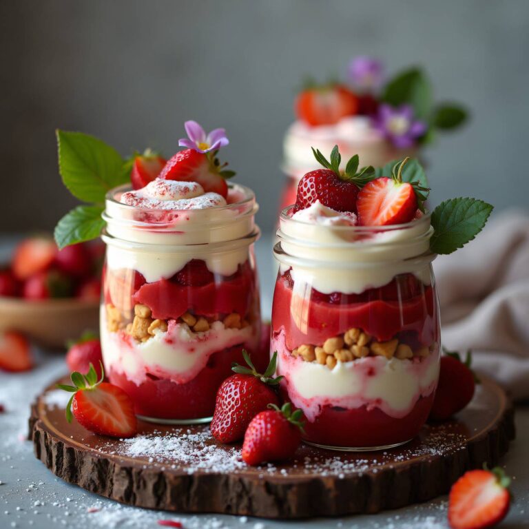 Erdbeer-Rhabarber-Tiramisu im Glas Rezept