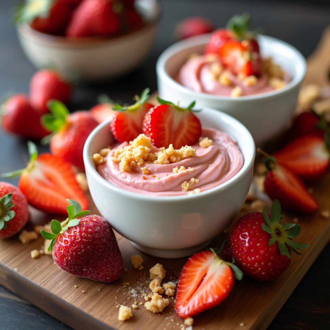 Erdbeercrème mit Joghurt und Streuseln Rezept Erdbeercrème mit Joghurt und Streuseln Rezept