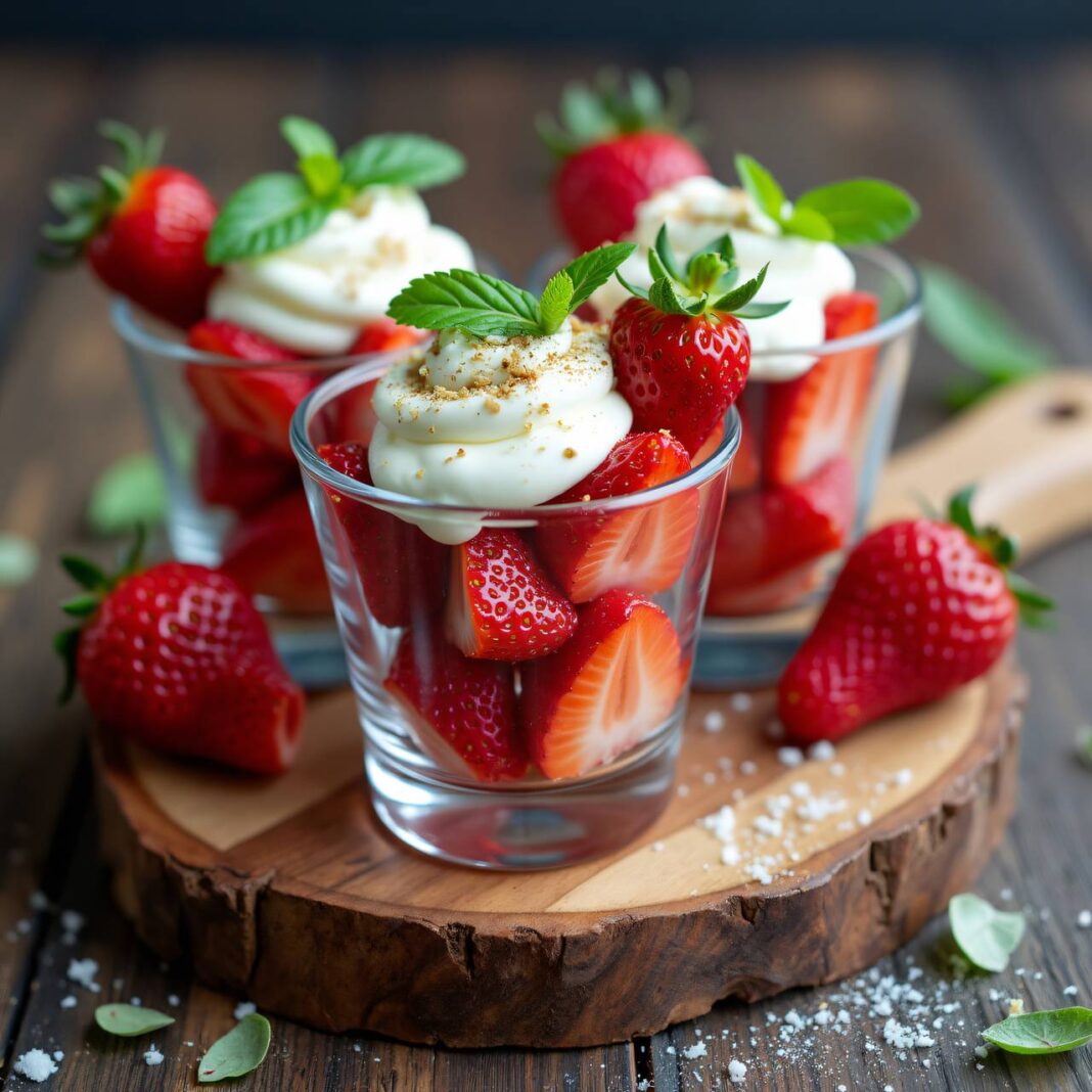 Erdbeeren mit Mascarpone-Crème Rezept Erdbeeren mit Mascarpone-Crème Rezept