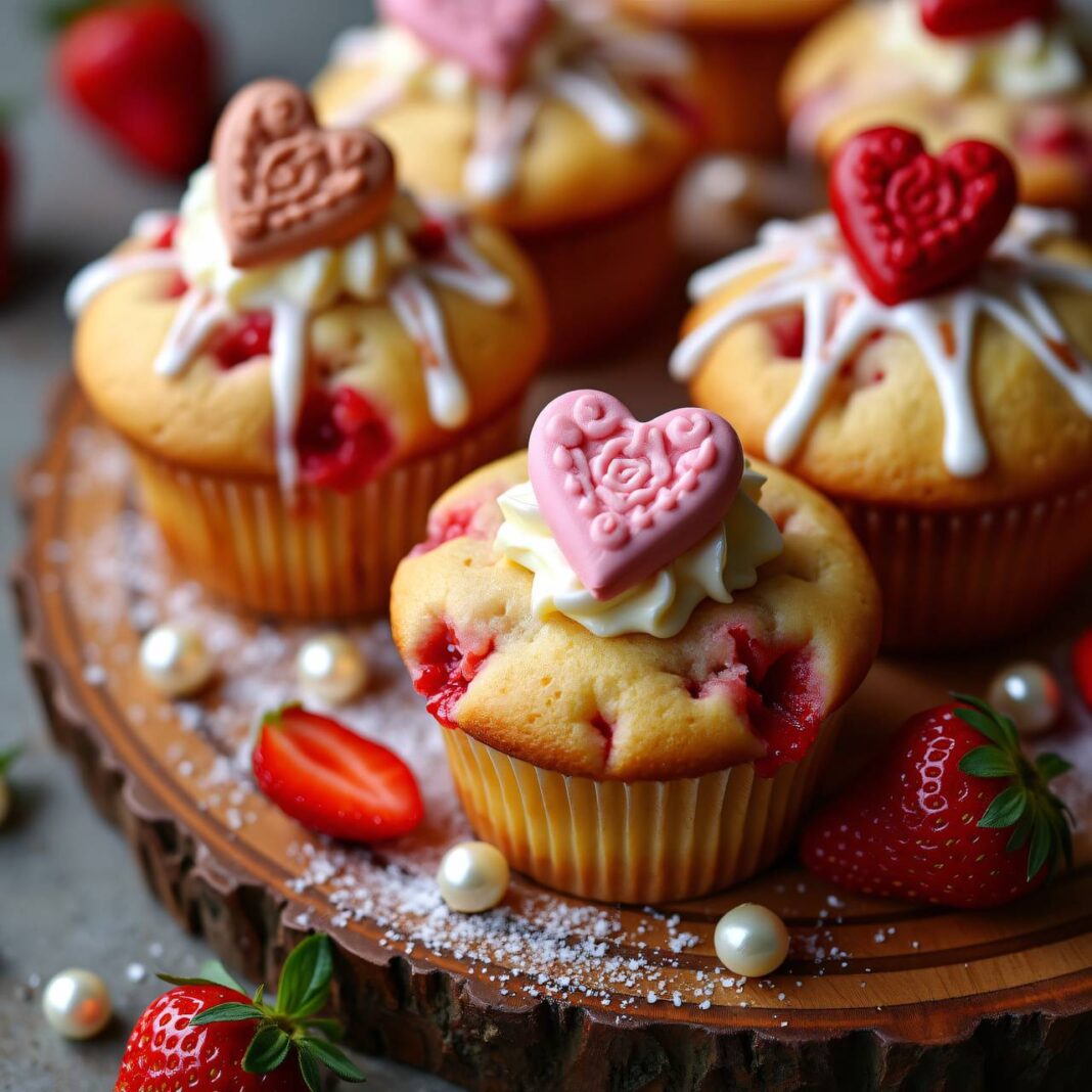 Erdbeermuffins mit Crème fraîche Rezept Erdbeermuffins mit Crème fraîche Rezept