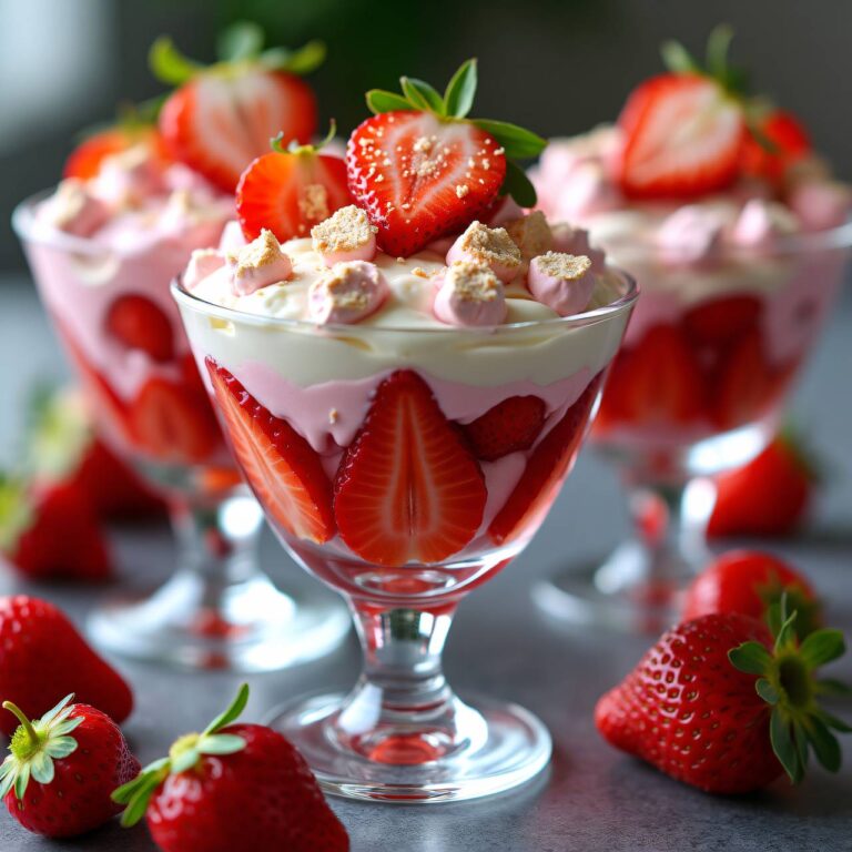 Erdbeersalat mit Meringues und Erdbeercrème Rezept