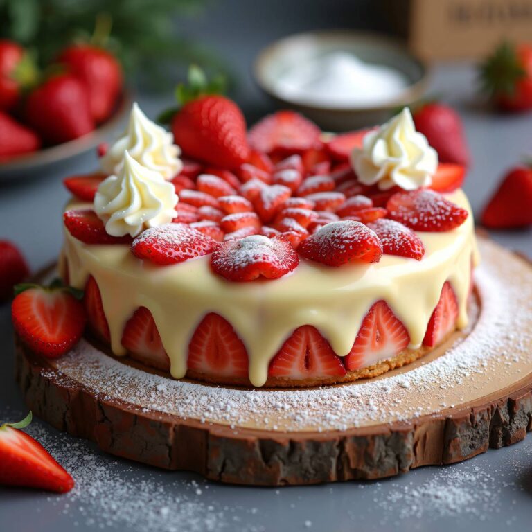 Erdbeertorte mit Vanillepudding Rezept