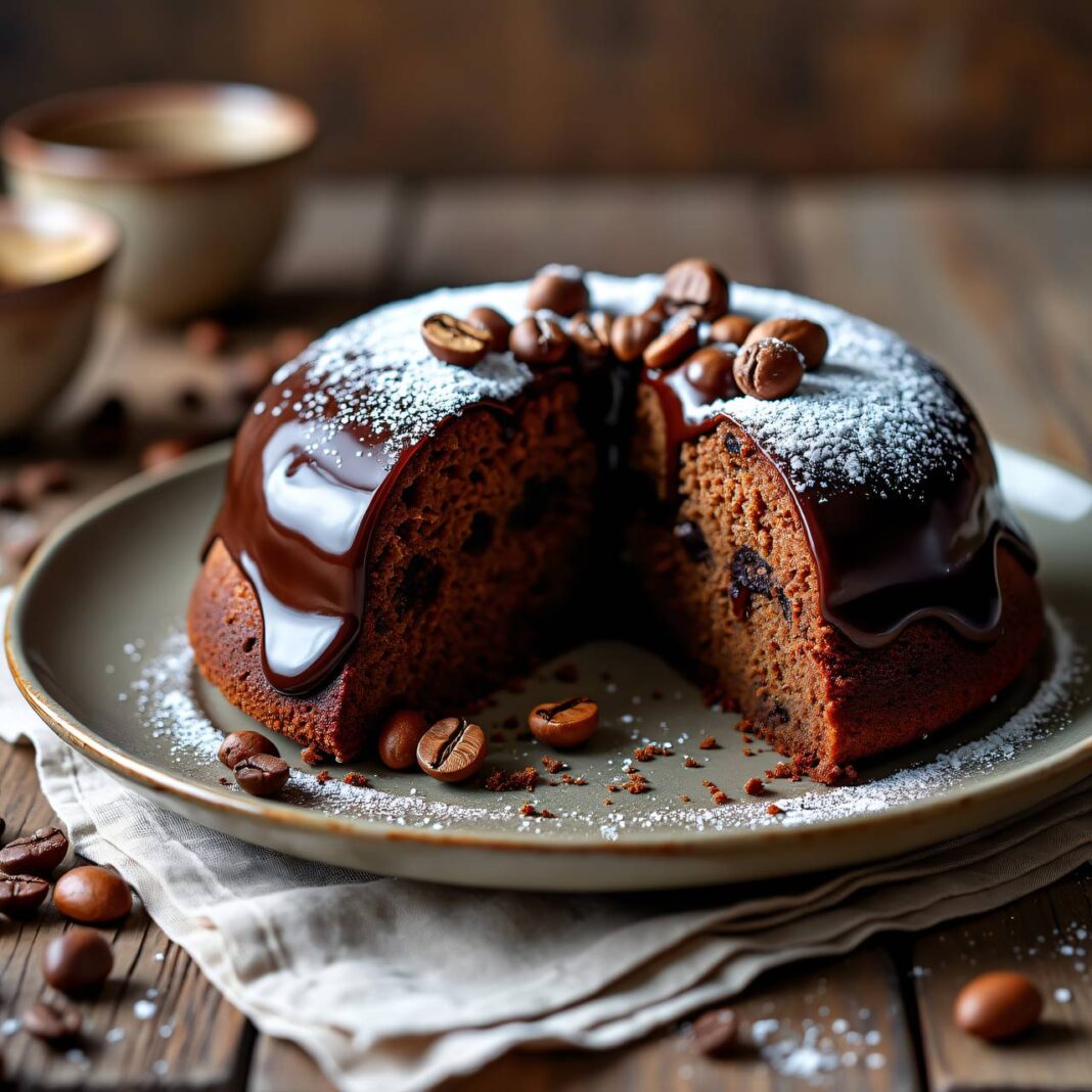 Espresso-Cake mit Cognac-Pflaumen Rezept Espresso-Cake mit Cognac-Pflaumen Rezept