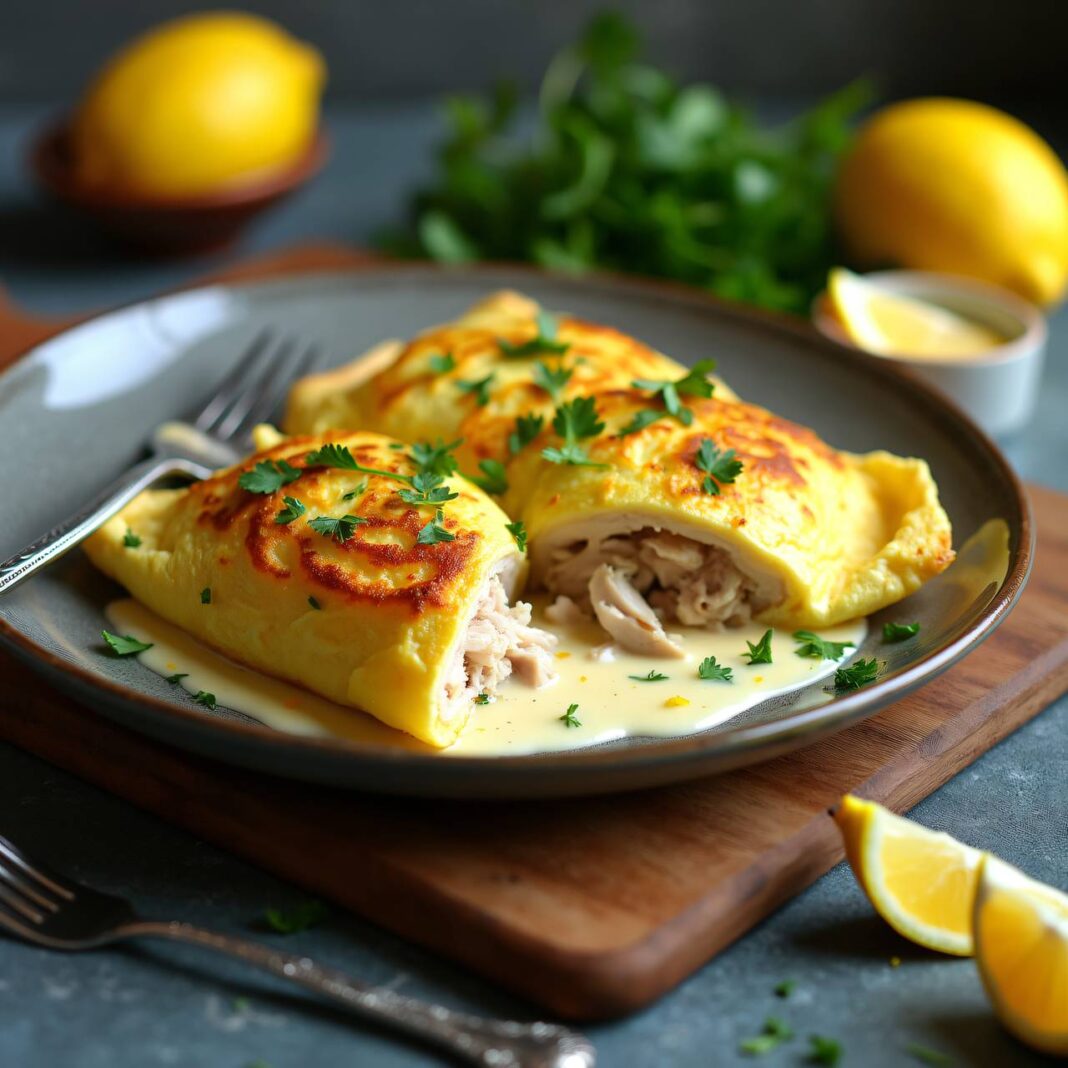 Estragon-Omeletten mit Hühner-Füllung Rezept Estragon-Omeletten mit Hühner-Füllung Rezept