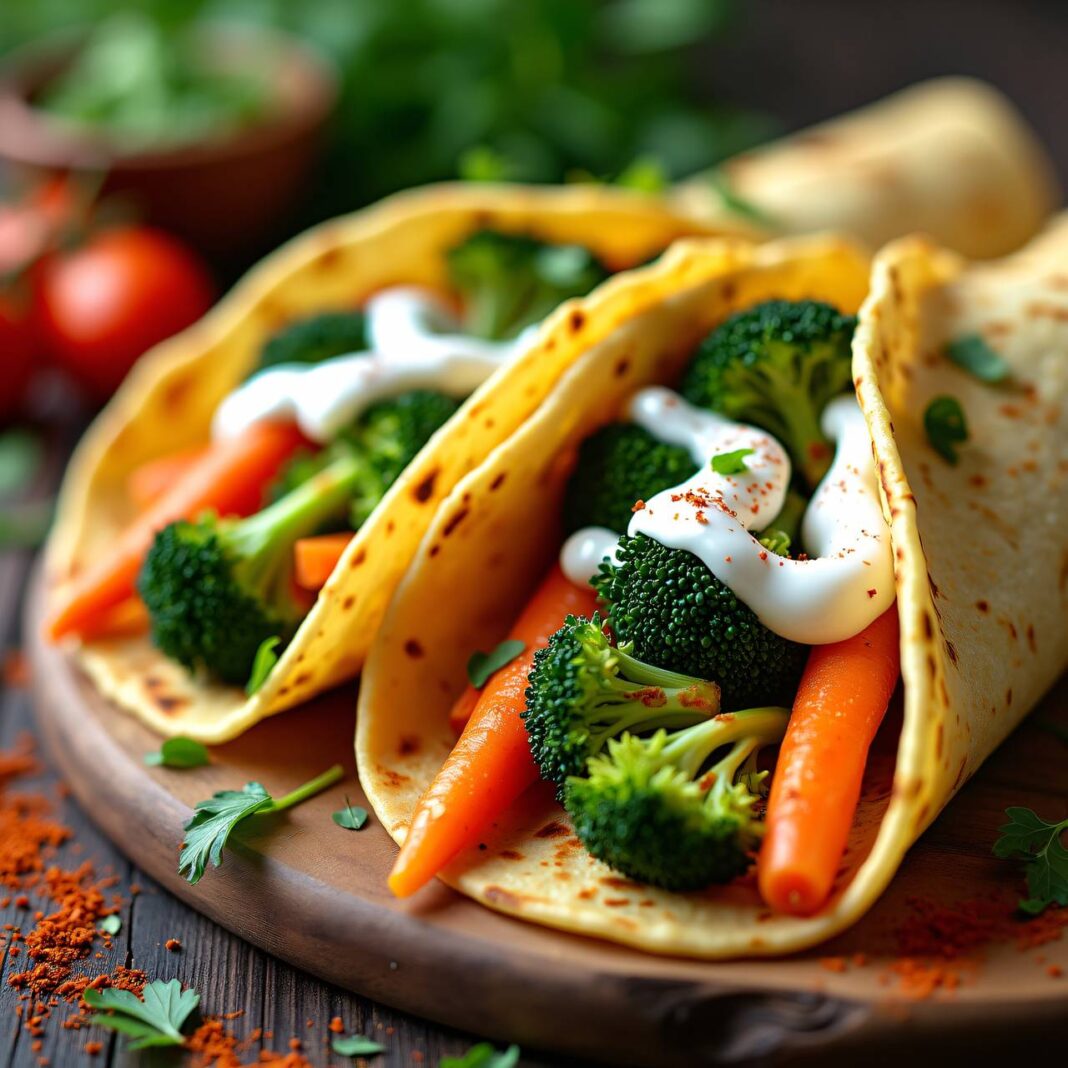 Fajitas vegetarisch mit Karotten und Broccoli Rezept Fajitas vegetarisch mit Karotten und Broccoli Rezept