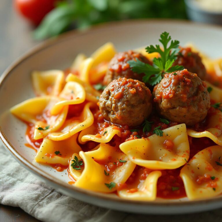 Farfalle mit Hackfleischbällchen Rezept