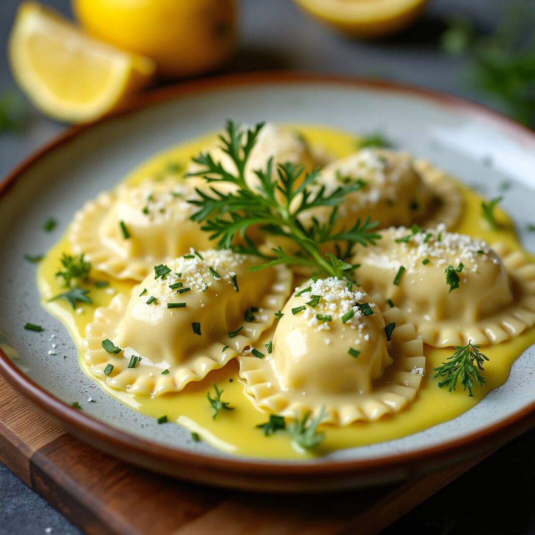 Fenchelravioli mit Zitronenrahmsauce Rezept Fenchelravioli mit Zitronenrahmsauce Rezept