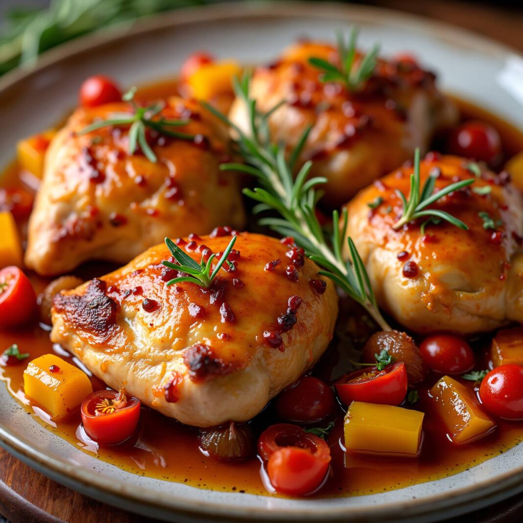 Feuerpoulet mit Paprikagemüse Rezept Feuerpoulet mit Paprikagemüse Rezept