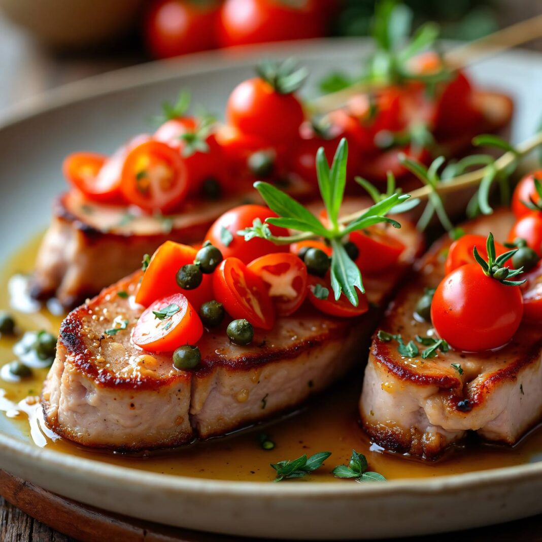 Filet-Spieße mit Cherrytomaten-Salat Rezept Filet-Spieße mit Cherrytomaten-Salat Rezept
