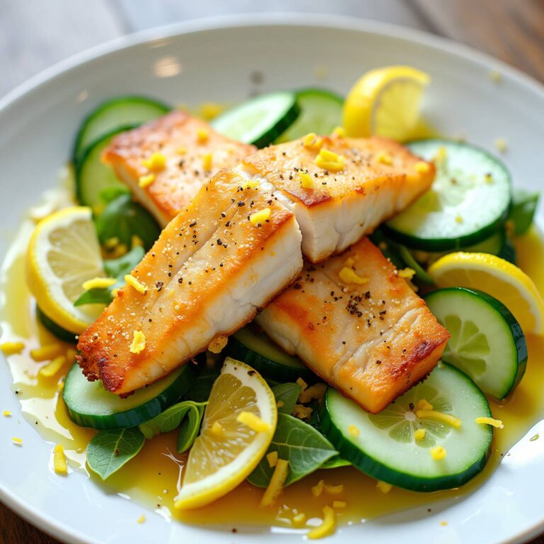 Fischfilets auf Gurkensalat Rezept