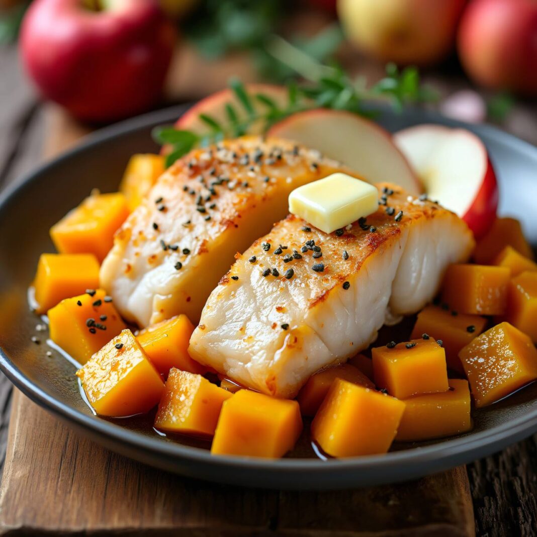 Fischfilets auf Safran-Kürbisgemüse Rezept Fischfilets auf Safran-Kürbisgemüse Rezept