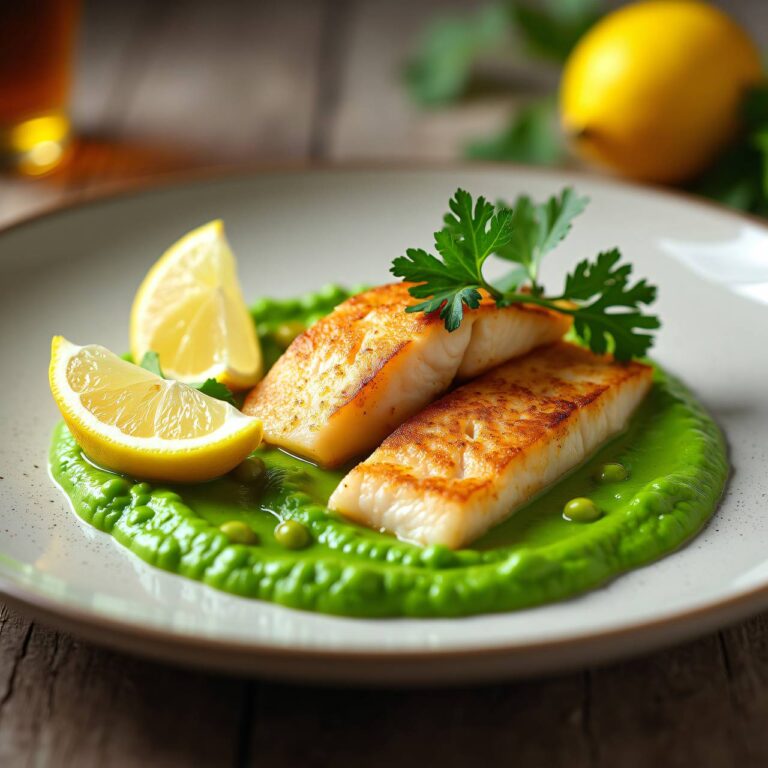 Fischfilets mit Erbsenpüree Rezept