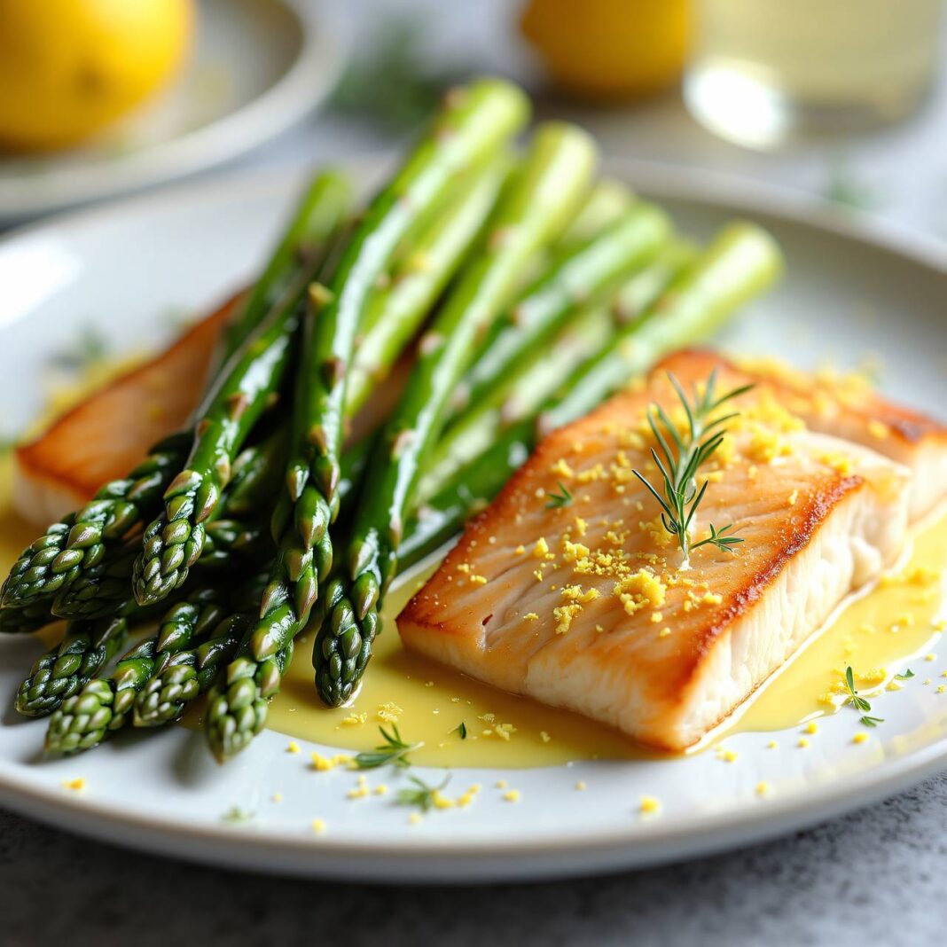 Fischfilets mit Spargeln und Zitronensauce Rezept Fischfilets mit Spargeln und Zitronensauce Rezept