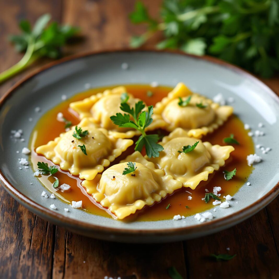 Fischravioli an Estragonbutter Rezept Fischravioli an Estragonbutter Rezept