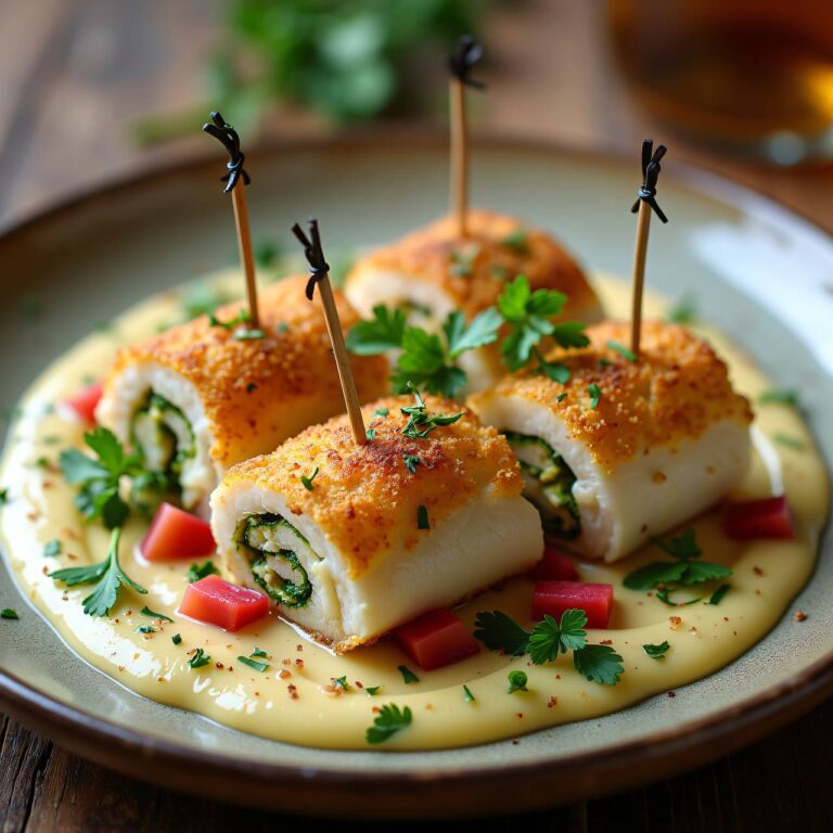 Fischröllchen mit Rhabarber Rezept
