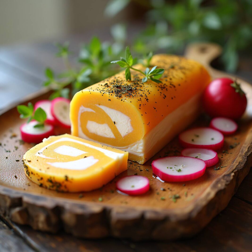 Fischterrine mit Safran und eingelegtem Rettich (Low Carb) Rezept Fischterrine mit Safran und eingelegtem Rettich (Low Carb) Rezept