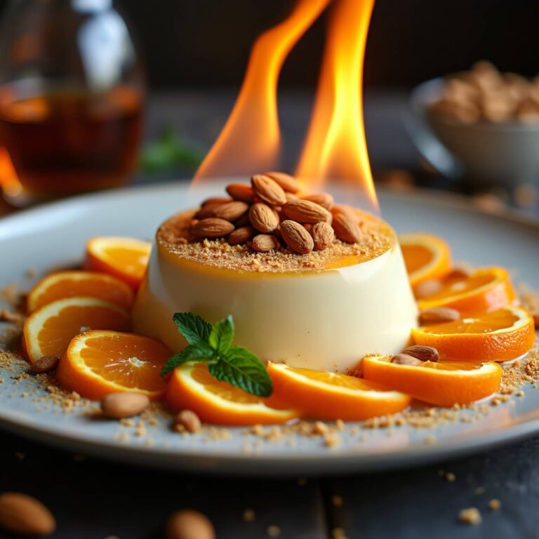 Flambiertes Mandelparfait Rezept