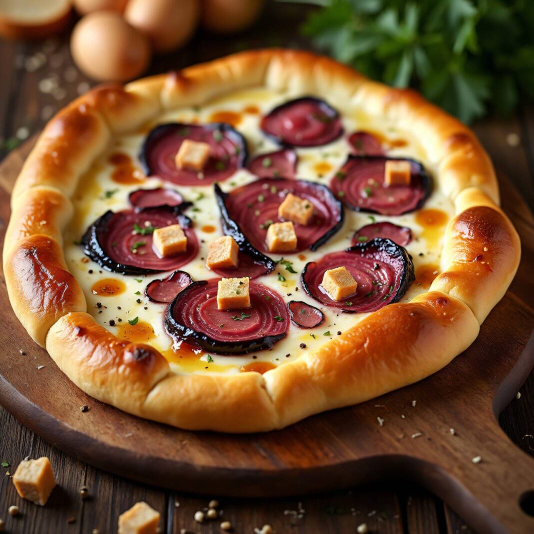 Flammkuchen mit Sauerrüben Rezept Flammkuchen mit Sauerrüben Rezept