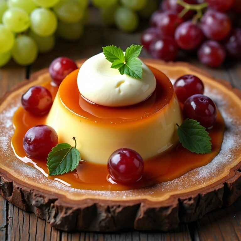 Flan mit Traubensaft und geschlagenem Eiweiß Rezept